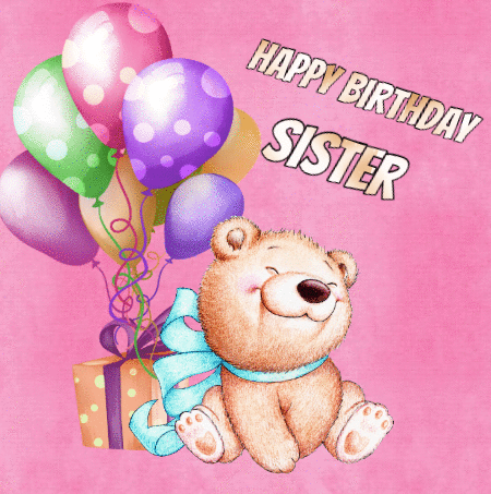Happy Birthday eCard for Your Sister - Cute Bear